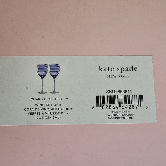 kate spade Dining Kate Spade Charlotte Street Wine Glasses Set Of 2